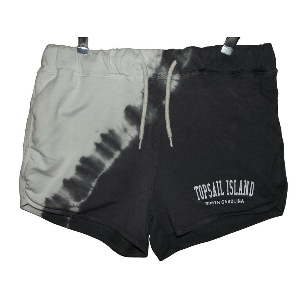 Topsail Island Shorts Large Gray Tie Dye Soft Knit stretch drawstring track pock